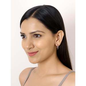 Ornate <b>14K</b> <b>Gold</b> Half <b>Hoop</b> <b>Earrings</b> Trendy Fruit & Geometric Pattern Rhodium & <b>Gold</b> Plated Zircon Pearl Stones for Weddings Gifts - Product Image 1