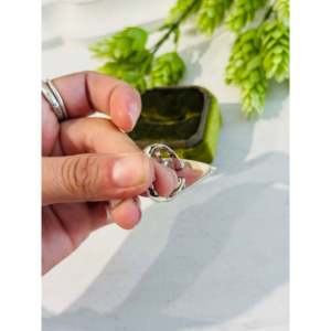 Southwest Boho <b>Statement</b> <b>Ring</b> Wild Horse & Sterling <b>Silver</b> with Natural Stone Oval Cut Pear Shape Size 8.75 Everyday Wear - Product Image 5