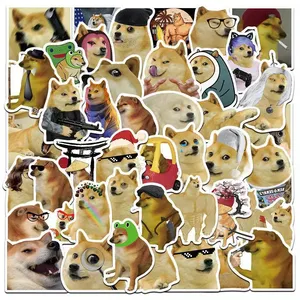 Set de Pegatinas Impermeables de PVC con Memes de Perros (50 Piezas) Divertidas Pegatinas Decorativas de Perros de Dibujos Animados - Product Image 2