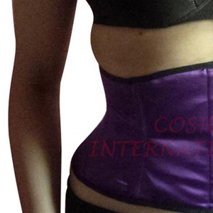 <b>Corsets</b> Breathable Slimming Belt <b>Underbust</b> Steelboned Waist Cincher Purple Satin Waspie <b>Corset</b> Manufacturer From Pakistan - Product Image 3