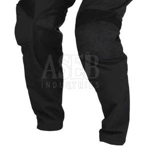 กางเกงขี่มอเตอร์ไซค์ผู้ชายเอวสูงทรงตรงผ้าฝ้ายผสมหนังแบบลำลอง ติดกระดุม ผ้าเรียบสีพื้น แห้งเร็ว ระบายอากาศได้ดี - Product Image 6