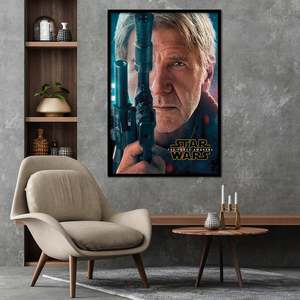 Modern Style Star Wars Episode 7 Han Solo <b>Poster</b> Canvas Wall Art with Black Frame - Product Image 1