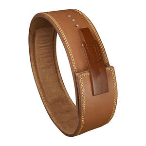 Ceinture de musculation en cuir de gymnastique avec logo personnalisé Ceinture d'entraînement en cuir de vachette robuste Boucle de levier d'haltérophilie lourde Livraison directe - Product Image 1
