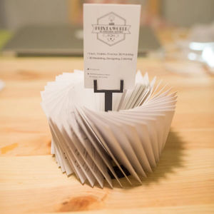 Artistic Spiral Business Card Organizer Decorative Tabletop Card Stand for Home Office Shops or Studios Made In India Handmade - Product Image 1