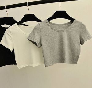 Top corto de punto de algodón ajustado con cuello Sexy para mujer, camiseta para mujer, camisetas sin mangas personalizadas - Product Image 6