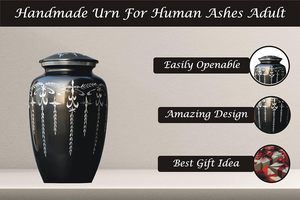 Adult Cremation Urns for Male/Female Funeral Urn for Human Ashes Decorative Urns for Ashes <b>Large</b> <b>Keepsake</b> <b>Box</b> (Black - 3) - Product Image 3