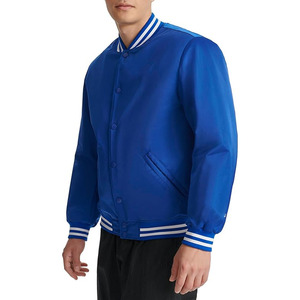 <b>Men</b> Satin <b>Varsity</b> <b>Jacket</b> Stylish Retro Streetwear <b>Bomber</b> Baseball Letterman Casual Fashion Outerwear - Product Image 4