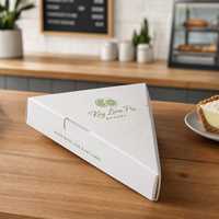 Boîte d'emballage triangulaire en carton blanc personnalisée pour pizza et tarte au citron vert
