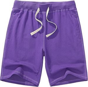 Shorts en molleton de coton pour hommes, décontractés, toucher doux, taille élastique, légers, pour se détendre, athlétiques, vêtements d'été - Product Image 3