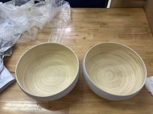 Cuenco de bambú marrón natural reutilizable al por mayor a granel producto local origen en Vietnam que sirve frutas y verduras - Product Image 4