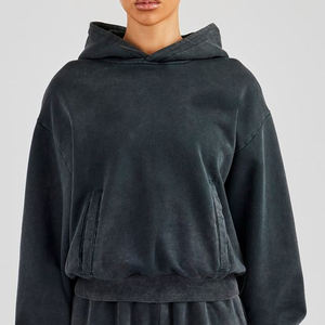 Sweats à capuche délavés à l'acide pour hommes sweat à capuche vintage décontracté en coton sweat à capuche basique haut printemps mode Streetwear sweats à capuche - Product Image 3