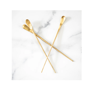 Cuchara Mezcladora de Cócteles de Latón de Alta Calidad, Diseño de Flor, Mango Largo, Diseño de Flor, Fabricada en India - Product Image 6