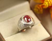 Bague ajustable classique en argent sterling 925 avec rubis rouge TASBIYA GEMS pour femmes et jeunes filles, cadeau de fête, taille 8 US, certifiée par un tiers, rhodiée