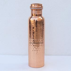 ขวดน้ำกันรั่วสำหรับเครื่องใช้บนโต๊ะอาหาร1L ทำจากทองแดงบริสุทธิ์100% โลโก้อายุรเวทออกแบบได้ตามต้องการประโยชน์ด้านสุขภาพแบบปรับแต่งได้ - Product Image 2