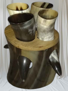 VIKING Lot de 4 cornes à boire polies avec support - Product Image 4