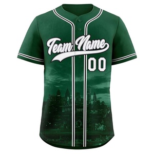 Uniformes de béisbol y sóftbol con impresión por sublimación personalizada Unisex, camiseta de equipo deportivo transpirable de talla grande, ropa deportiva 100% poliéster - Product Image 1