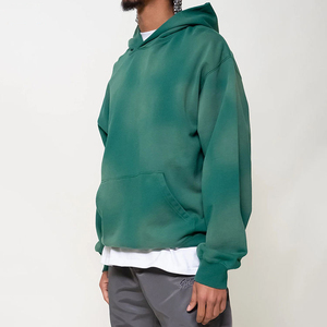 Sudadera con Capucha Personalizada 100% Algodón Grueso Lavado al Ácido Estilo Vintage Francés para Hombre, Sudadera con Capucha Desgastada y Decolorada por el Sol para Hombre - Product Image 2