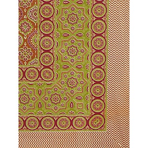 Green <b>Floral</b> 100% Cotton 240 TC Super King Bedsheet Set with 2 Pillow Covers Home Comforter <b>Sheets</b> Trio (SHKV1083) - Product Image 5