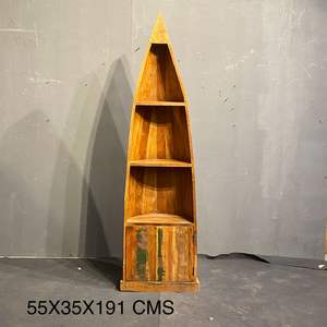 Estante para Libros Estilo Bote Antiguo, Rústico y Plegable para Almacenamiento de Libros en el Hogar, Oficina, Sala de Estar, Dormitorio u Hotel - Product Image 5