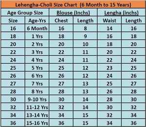 Conjunto de Lehenga Choli Étnico de Diseño para Niñas, Corte en A, Largo Midi, Bordado, Clásico Floral, 100% Seda, Estilo Vintage, Tallas de 6 Meses a 15 - Product Image 2