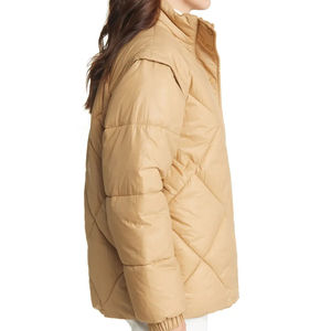 Blouson Bomber matelassé 100 % polyester pour femme, fermeture éclair, col montant, uni, style doudoune, automne-hiver, écologique, 2026 - Product Image 4