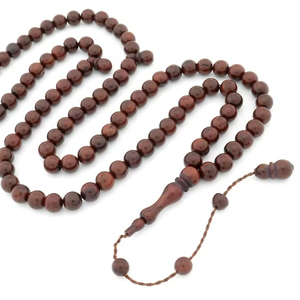 Cuentas de Tasbih de Madera Pulida Ecológicas, Cuentas de Oración de Santalum Album, 6mm-12mm, Redondas, para Colgar en la Pared - Product Image 1