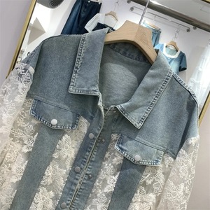 Chaqueta vaquera con borlas y cadena con cuentas de diamantes para mujer, abrigo vaquero con flecos de cristal y cuello vuelto, cárdigan de vaquero con diamantes de imitación - Product Image 4