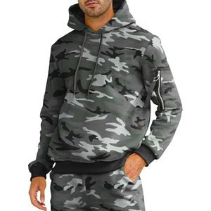 Conjunto Deportivo de Camuflaje para Hombre, Sudadera con Capucha de Felpa Premium y Pantalones Jogger, Ropa Deportiva Casual para Invierno, Estilo Urbano, OEM - Product Image 4