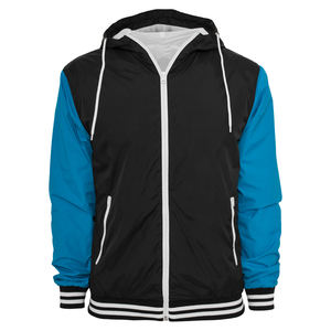 Veste en molleton de coton de qualité supérieure 2026, col montant / à capuche, manches colorées, logo frontal pour l'automne et l'hiver - Product Image 1