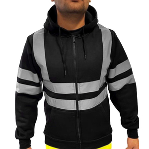 Sudadera con capucha reflectante protectora de seguridad para ropa de trabajo OEM Sudadera con capucha Softshell ligera de invierno con logotipo personalizable de alta visibilidad impermeable - Product Image 6