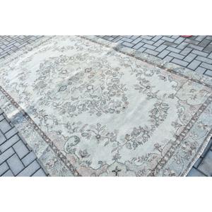 Grand tapis turc, tapis vintage 5,8x9,8 pieds, tapis oriental en laine gris - Product Image 4