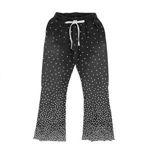 OEM Hommes Acid Wash Sun Faded Distress All Over Print Rhinestone Sweat à capuche évasé complet Survêtements à capuche et pantalons de survêtement - Product Image 3