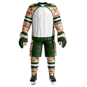 Best-seller Uniforme de hockey sur glace professionnel Ensembles imprimés avec logo personnalisé Service OEM Style Prix 100% Polyester Impression numérique - Product Image 3