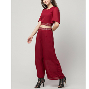 Newly Fashion Design 100% Cotton Plain Style Turtle Neck Dropped Shoulders Elastic Waist Casual Wear Women Crop <b>Top</b> Lining Print - Product Image 5