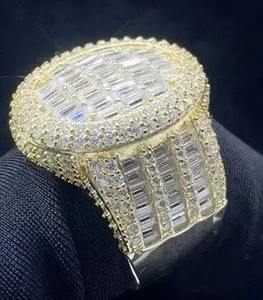 925 Starling Silver Baguette <b>Diamond</b> ring hip hop jewelry customize ring <b>wedding</b> <b>diamond</b> ring - Product Image 2