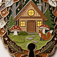 Broche personnalisée en émail motif citrouille et trou de serrure, renard de la forêt, en alliage de zinc plaqué or, imitation antique moderne, pour costume