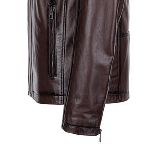 2024 hommes veste en cuir ou printemps automne moto Style cuir naturel coupe ajustée motard manteau personnalisé vestes en cuir - Product Image 6