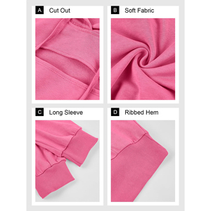 Sweat à capuche court avec logo personnalisé pour femmes Sweat à capuche Streetwear à manches longues de couleur unie pour l'hiver Techniques imprimées - Product Image 6