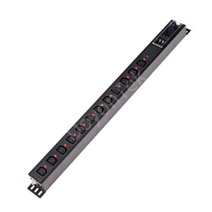 PDU pour centre de données, modèle DYTB12C13LBK, 12 prises métalliques 1U IEC C13/C19 avec fonction d'éclairage et de verrouillage, pour centre informatique - Product Image 3