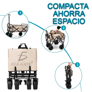 Carrello Pieghevole per Esterni e Fai-da-Te con Capacità di Carico di 80 kg e Cuscinetti Integrati - Product Image 4