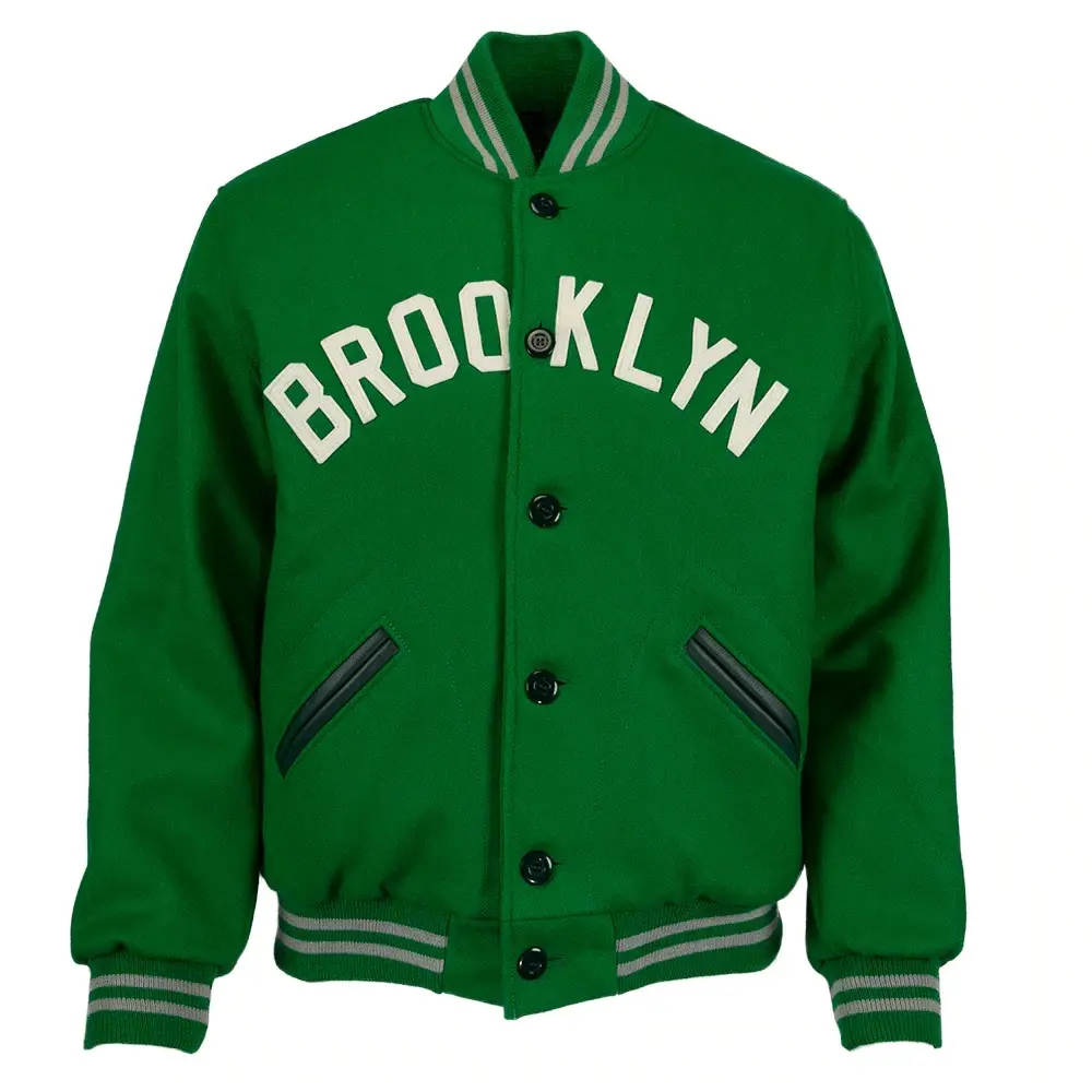 OEM Wholesale 1937 Brooklyn Dodgers Varsity Green Jacket: Relive Baseball History in Style Fashion jacket