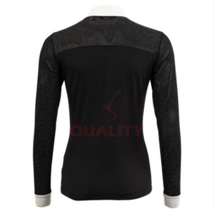 Chemise d'équitation élégante pour femmes, tissu extensible athlétique, évacuation de l'humidité, respirant, haut de performance, vêtements d'équitation - Product Image 5