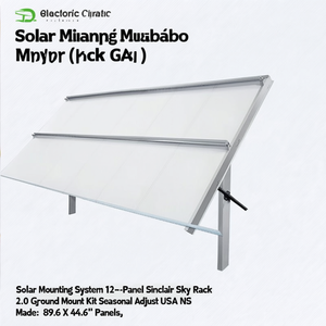 Système de montage solaire 12 panneaux Sinclair Sky Rack 2.0 Kit de montage au sol Réglable saisonnier Fabriqué aux États-Unis Panneaux de 89,6 x 44,6 pouces - Product Image 3
