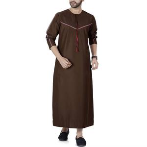 Vente chaude, Jubbah saoudienne pour hommes, personnalisable, couleur unie, islamique, vente directe d'usine, coton de haute qualité, respirant - Product Image 6