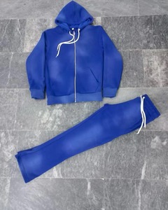 Unisex Elastic Hoodie Winter Collection Patchwork Track Suit <b>Tie</b> Dye Breathable Oversized Pullover with Casual Style Pattern - Product Image 4
