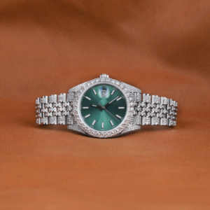 Custom Luxury Lab Grown Diamond GREEN Dial Round Shape Full Iced Out Automatic <b>Wrist</b> Luxurious Watch to Classic Wear - Product Image 1