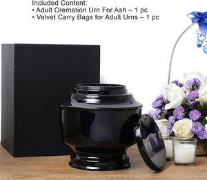 Urnes funéraires modernes en métal noir pour cendres humaines - Qualité supérieure, écologiques - Product Image 6