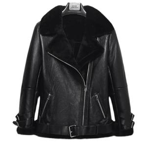 Chaqueta de cuero de piel sintética gruesa para hombre con cierre de cremallera estilo callejero abrigo de invierno a prueba de viento patrón de letras teñidas lisas - Product Image 5