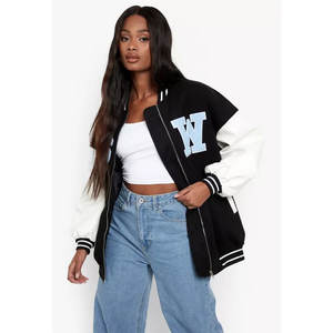 <b>Top</b> Trend Women Baseball Letterman Jackets Female <b>High</b> Quality Chenille Embroidery College Varsity Jacket - Product Image 3