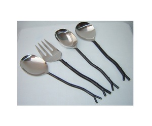 ชุดช้อนส้อมสเตนเลส5ชิ้นทำด้วยมือสำหรับใช้เป็นของขวัญในราคาพิเศษ - Product Image 2